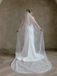 Chic Bridals Wedding Dresses Narrow Cathedral Plain Veil with Crepe Edging Plain Veil With Crepe Edging by Chic Bridals Wedding Gowns